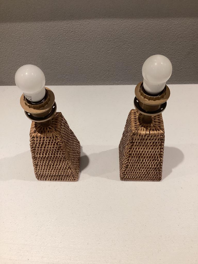 Birma riet 2x schemerlamp, Overige materialen, Birma riet, Ophalen of Verzenden, Zo goed als nieuw