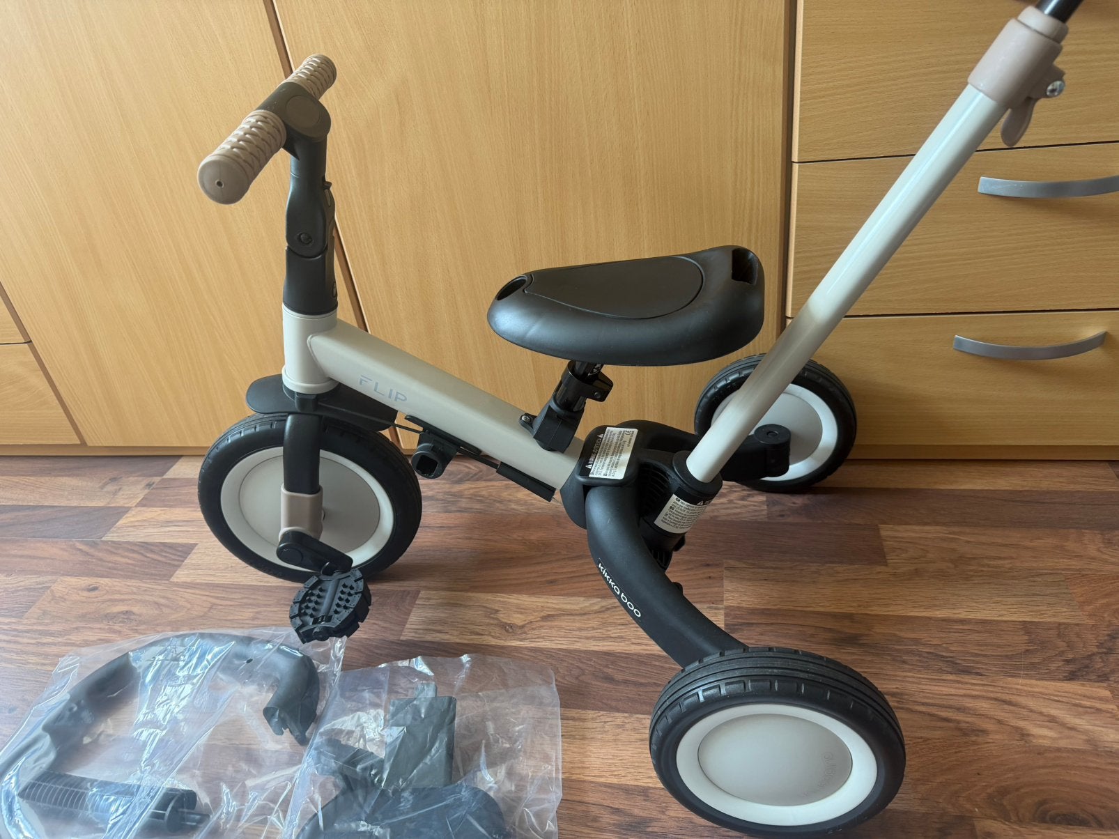 Kikkaboo Flip 5-in-1 Beige, Ophalen, Zo goed als nieuw, Duwstang