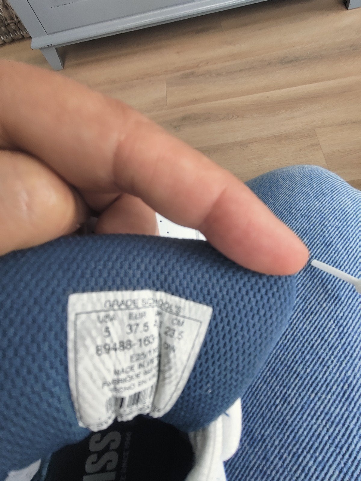 K-Swiss tennisschoenen maat 37.5 - Wit met blauwe accenten, Ophalen of Verzenden, Gedragen, Wit