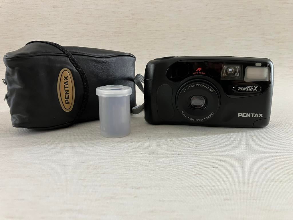 Pentax Zoom 60-X film camera, Audio, Tv en Foto, Fotocamera's Analoog, Ophalen of Verzenden, Zo goed als nieuw, Compact, Pentax