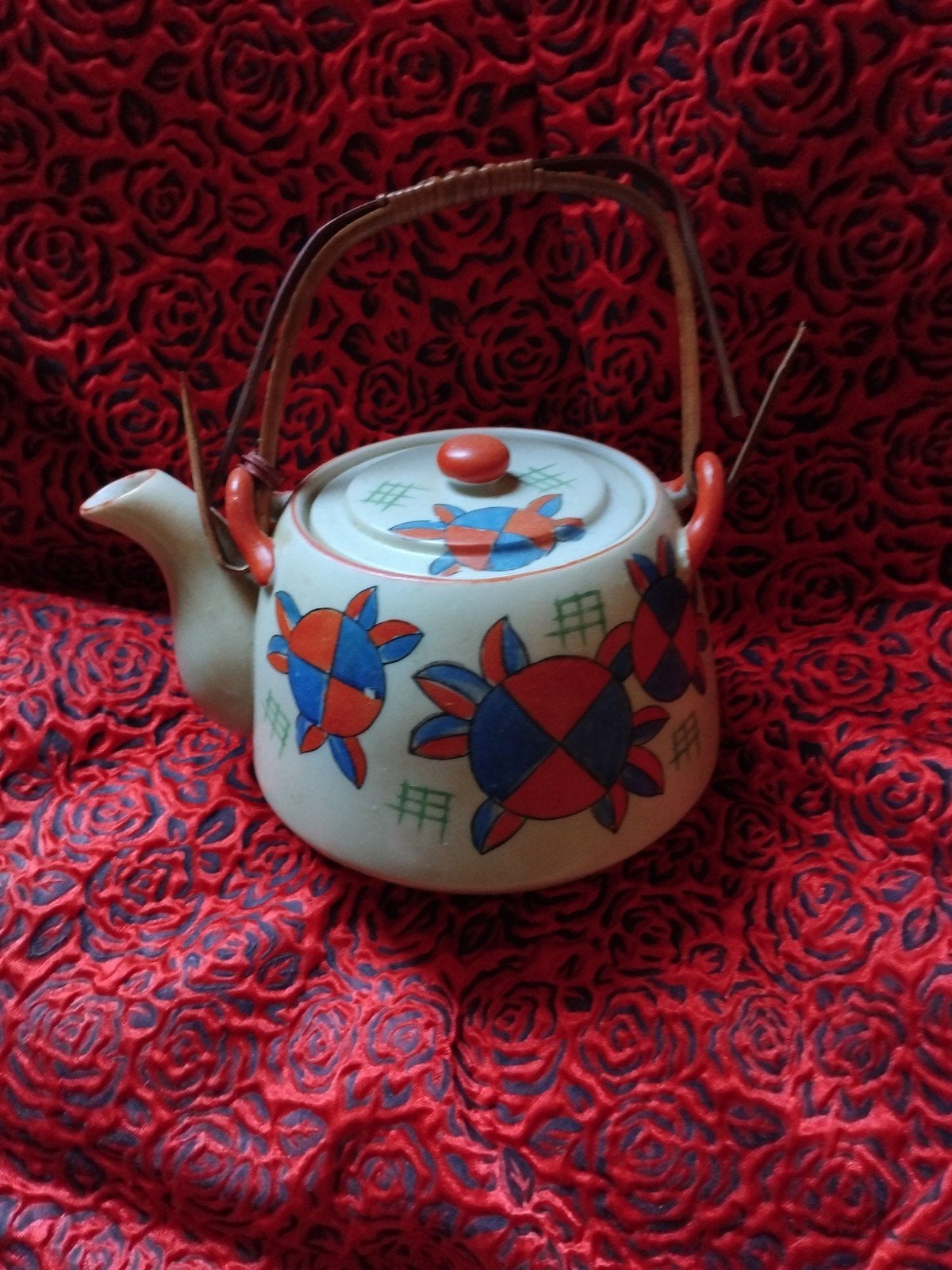 Vintage Japanse theepot met schildpadmotief, Ophalen of Verzenden
