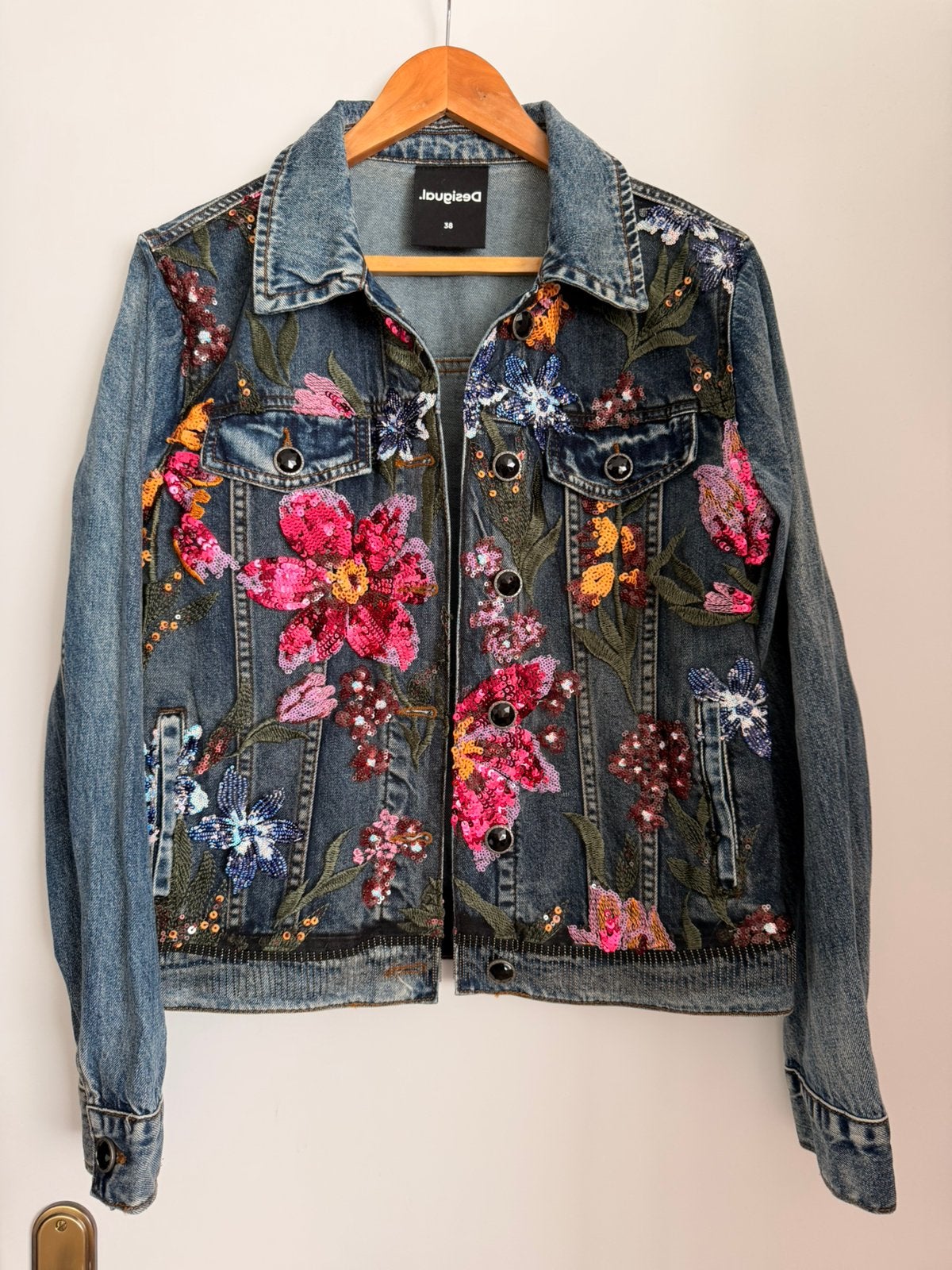 Dames Desigual spijkerjas maat 38 36 pailletten jas, Ophalen of Verzenden, Nieuw, Maat 38/40 (M), Blauw