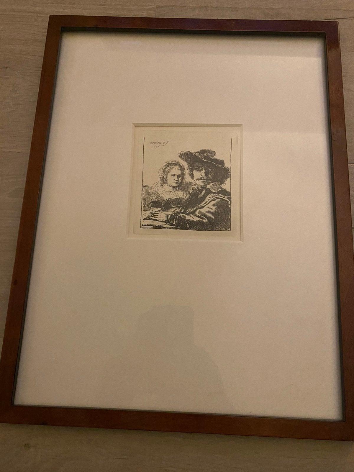 Prachtige handgedrukte ets van Rembrandt van Rijn., Portret, Genummerd, Ets, 1600 - 1699
