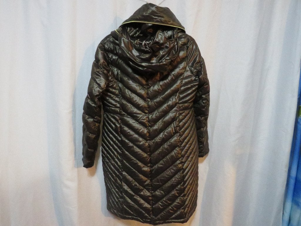 Brons echte dons/ veren jas 92,5 cm lang mt L Michael Kors, Kleding | Dames, Maat 42/44 (L), Ophalen of Verzenden, Gedragen, Overige kleuren