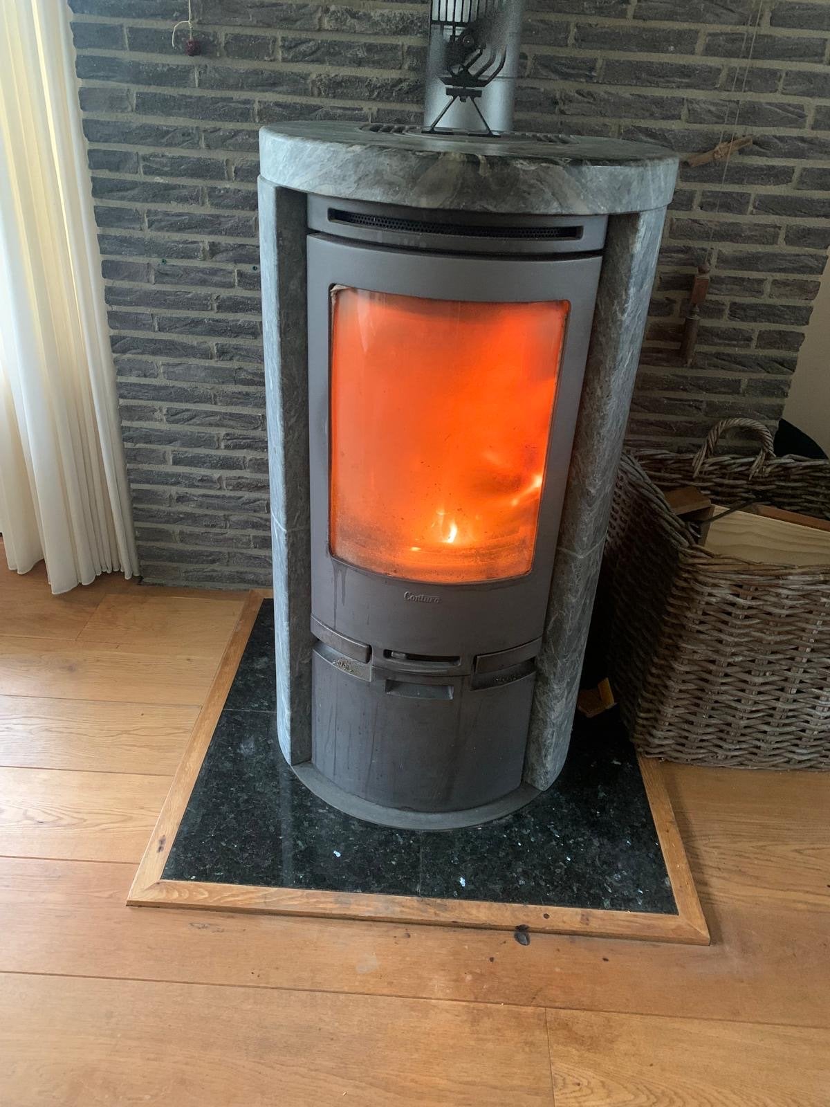 Contura 520 speksteenkachel - Vrijstaand, Ophalen, Gebruikt, Houtkachel, Vrijstaand
