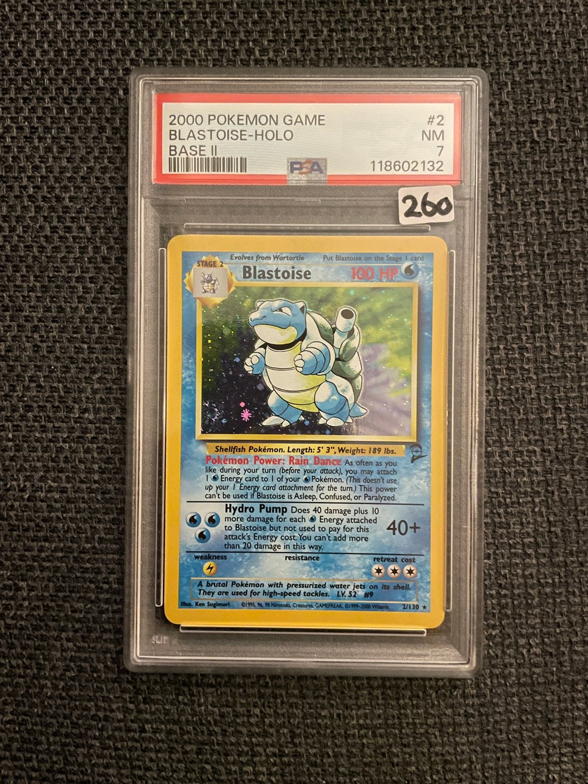 Pokemon kaart PSA7 Blastoise base set 2 (2/130), Ophalen of Verzenden, Zo goed als nieuw