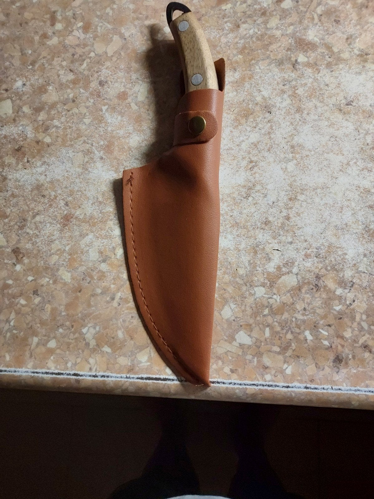 Leren mes schede - 23cm lang, 8cm breed, Ophalen