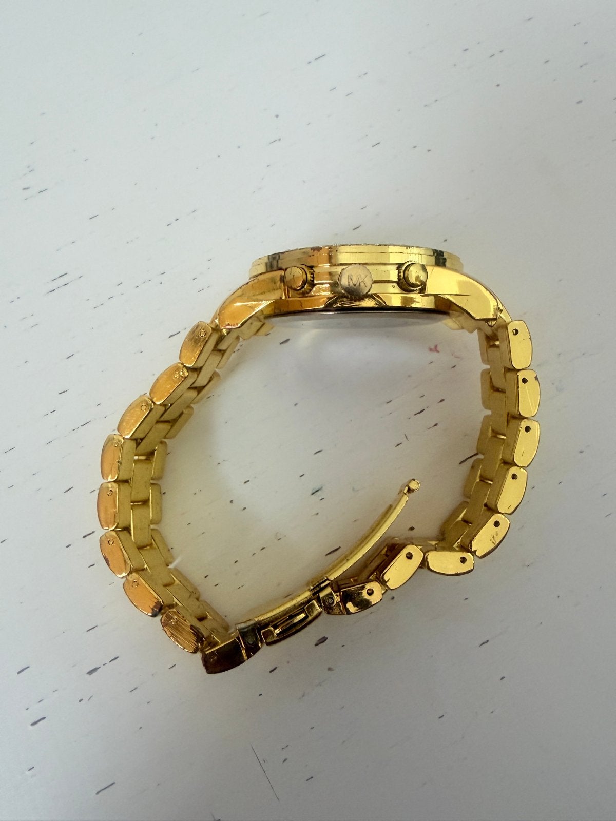 Michael Kors gouden horloge met strass, Overige merken, Gebruikt, Staal, Polshorloge