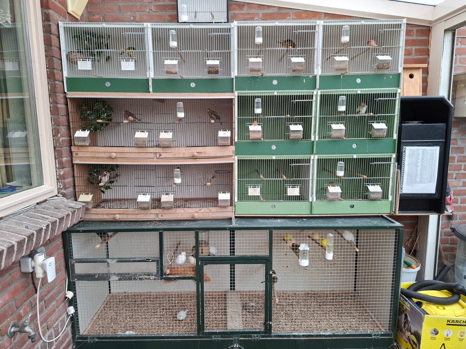 Te Koop putters, kanaries met toebehoren, Dieren en Toebehoren, Ophalen, Zo goed als nieuw, Kunststof, Vogelkooi
