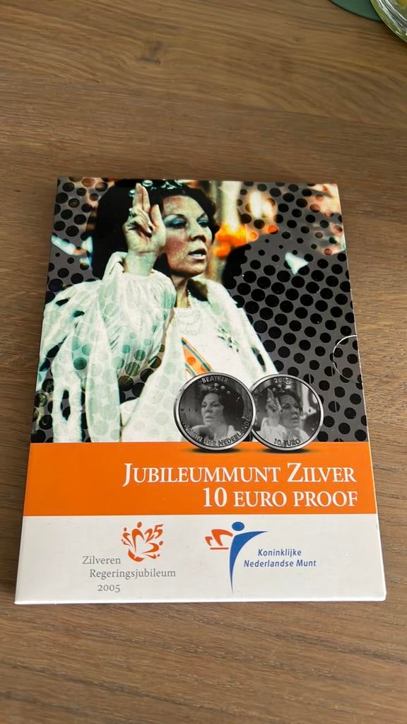 Jubileummunt tientje 10 euro zilver proof, Postzegels en Munten, Munten | Nederland, Ophalen of Verzenden, Koningin Beatrix, 10 gulden