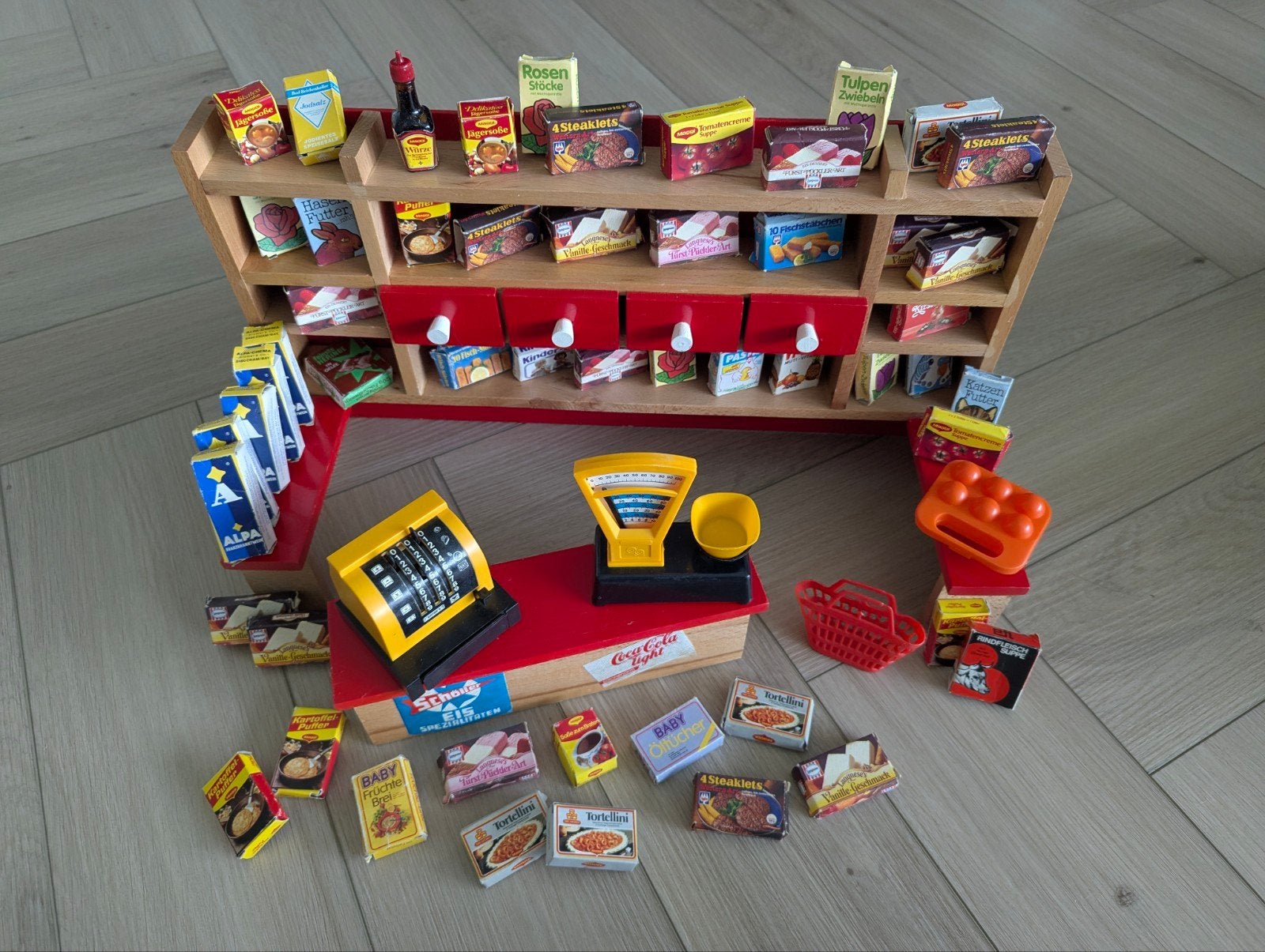 Vintage winkeltje met boodschappen, Antiek en Kunst, Ophalen of Verzenden