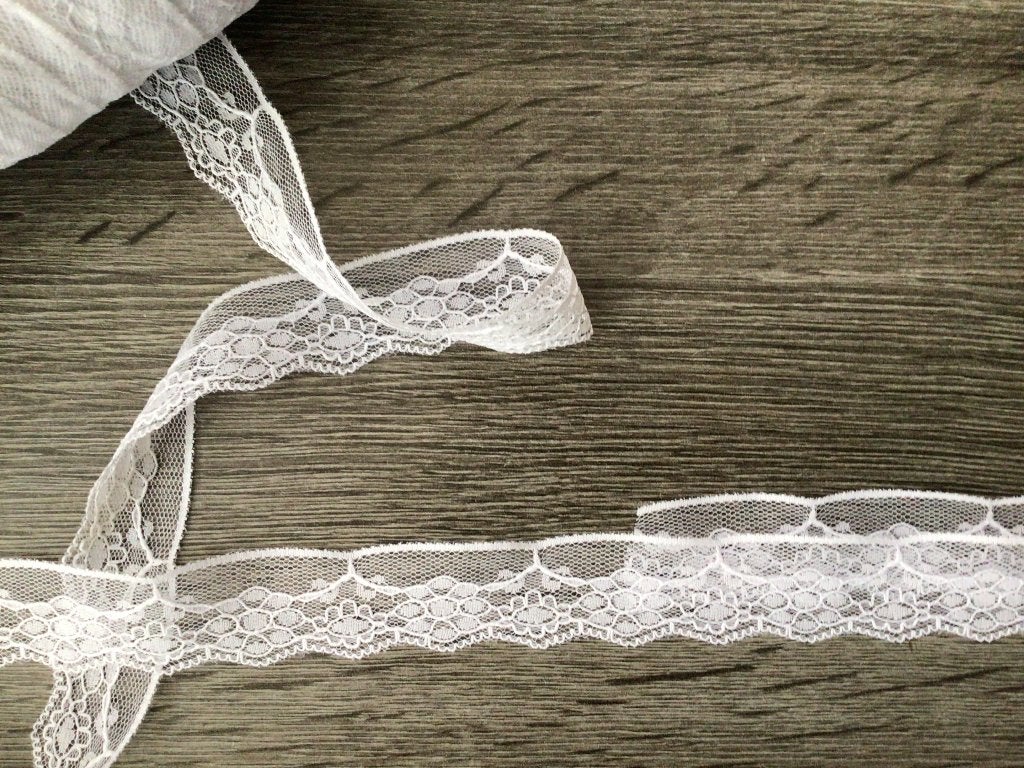 Nr 400) Aanbieding 10 meter wit tule kant, Verzenden, Nieuw, Kant