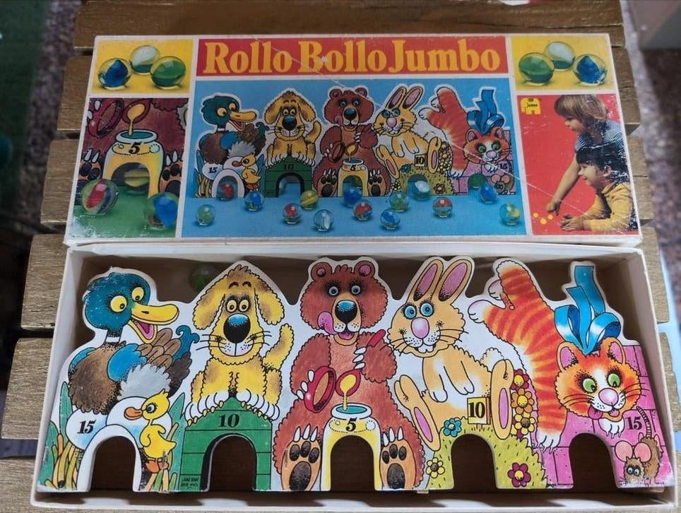 Knikkerspel Rollo Bollo vintage Jumbo 1978, Kinderen en Baby's, Ophalen of Verzenden, Zo goed als nieuw