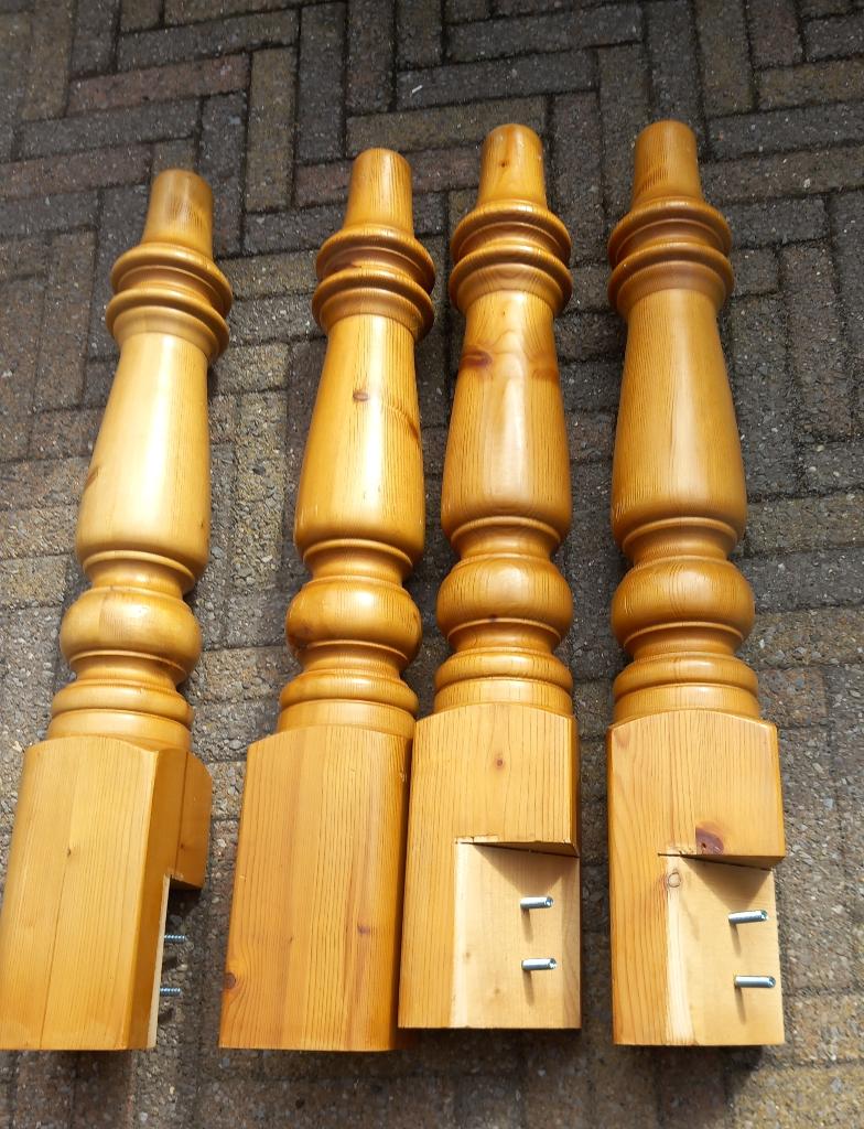 4 houten tafelpoten, Ophalen, Gebruikt, 50 tot 100 cm, 50 tot 100 cm
