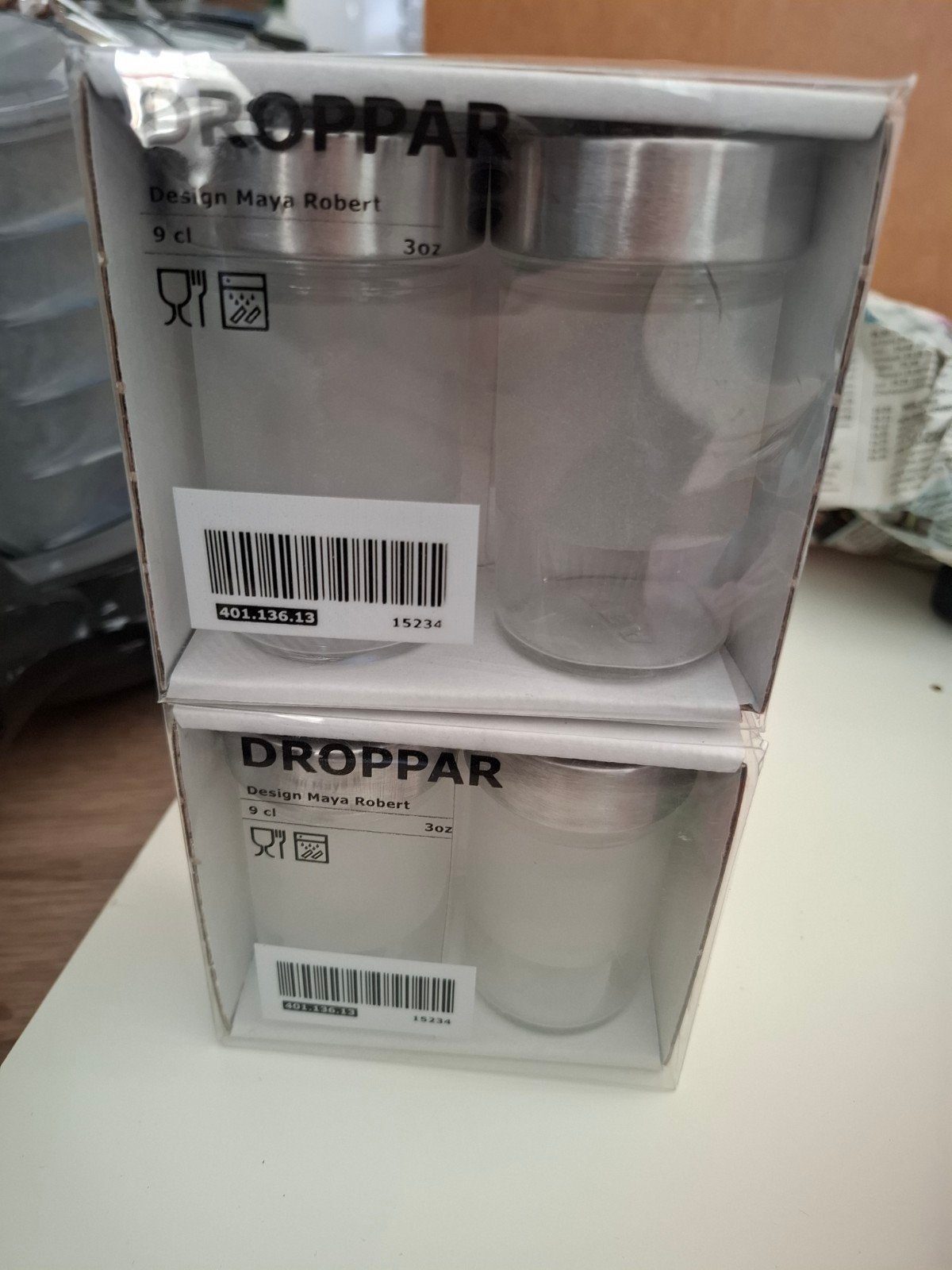 IKEA DROPPAR Kruidenpotjes - Set van 2, Ophalen, Glas, IKEA, Nieuw