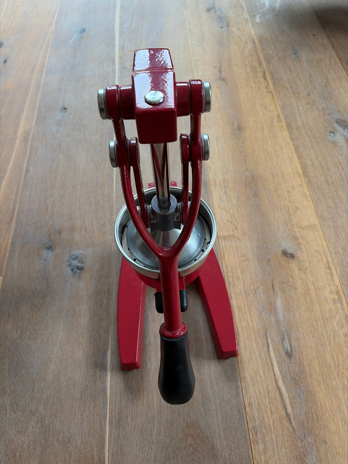 Vintage Retro Mechanische Sinaasappelpers Rood, Overige typen, Ophalen of Verzenden, Zo goed als nieuw, Metaal