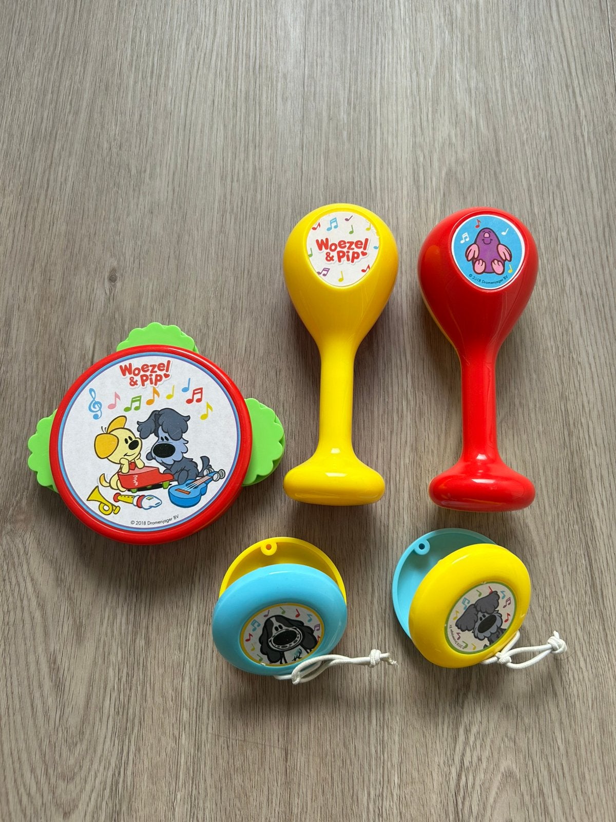 Muziekinstrumenten Woezel en Pip , 5 delig, Ophalen of Verzenden, Zo goed als nieuw, Ontdekken, Met geluid