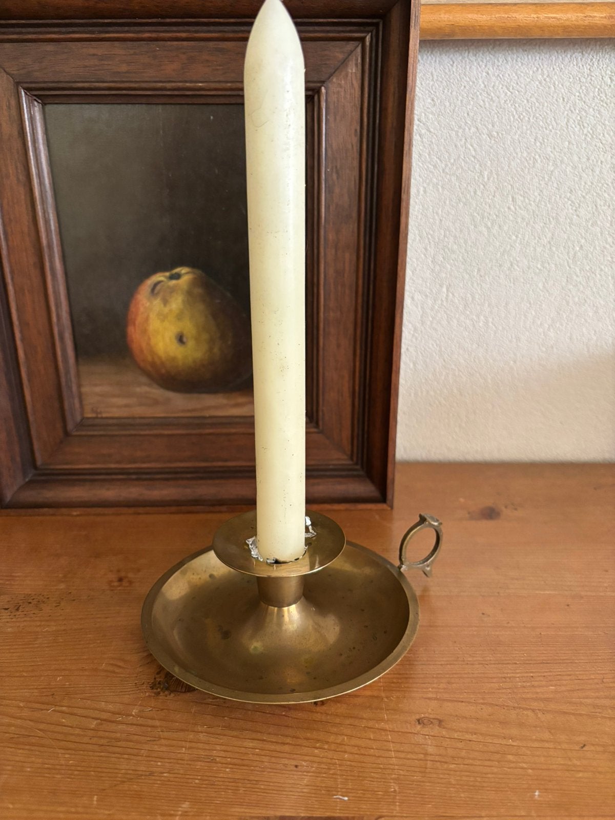 Vintage messing oorkandelaar- blaker, Ophalen of Verzenden, Gebruikt, Overige materialen, Kandelaar