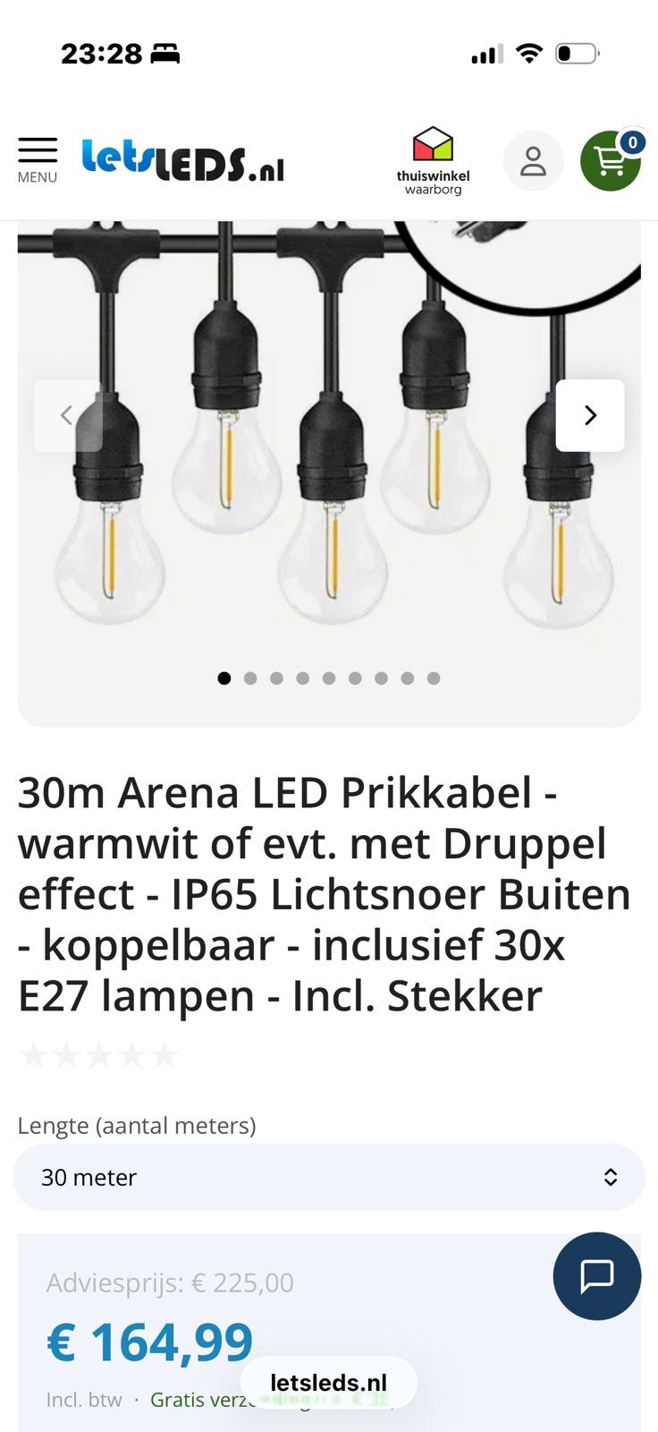 30m Arena LED Prikkabel - IP65 Lichtsnoer - koppelbaar, Ophalen, Minder dan 50 watt, Overige typen, Netvoeding