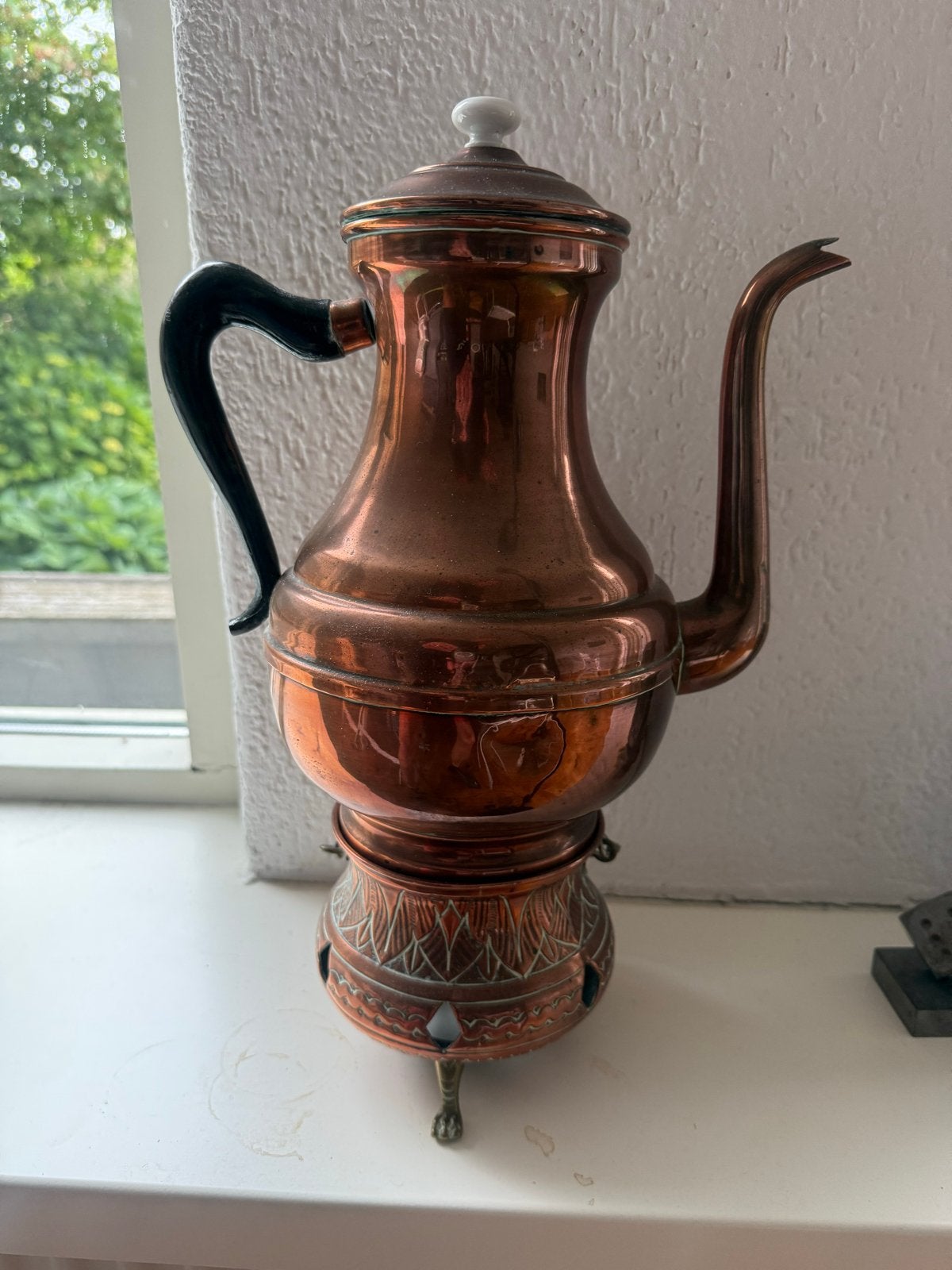 Antieke Koperen Ketel met Onderstel, Ophalen, Koper
