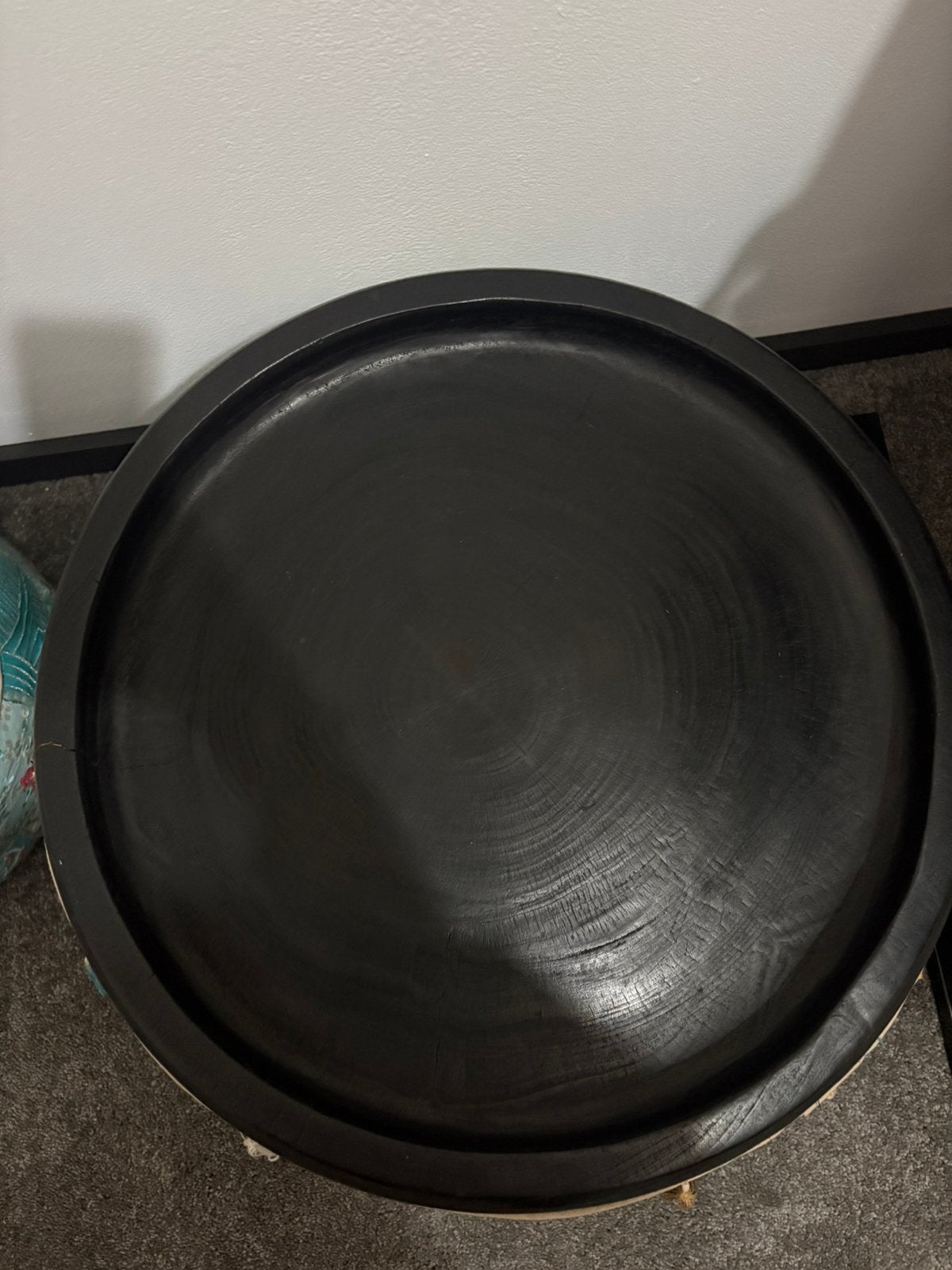 Poef groot en klein inclusief dienblad, Huis en Inrichting, Ophalen, Zo goed als nieuw, Vierkant, Hout