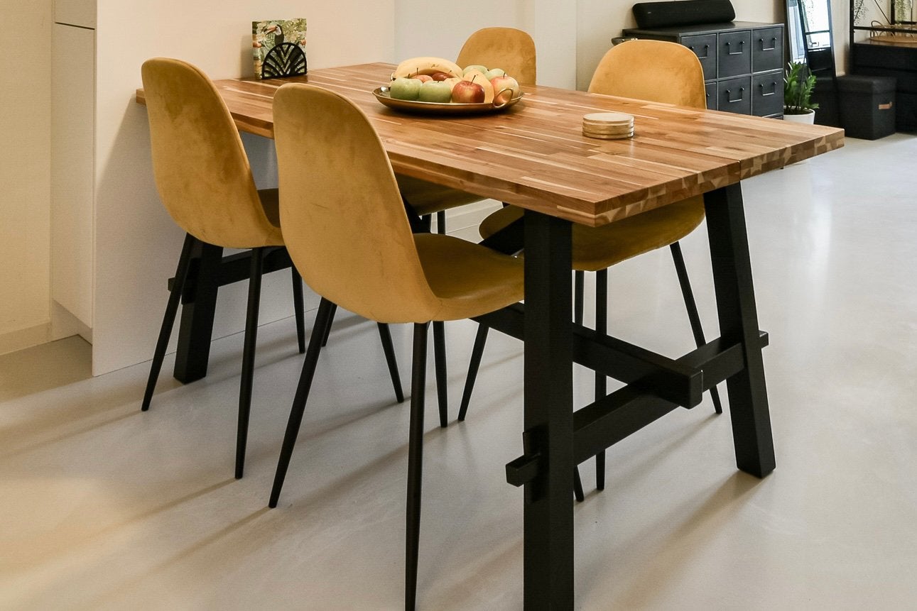 Ikea SKOGSTA eettafel, acaciahout 160x81x74 cm, Ophalen, 50 tot 100 cm, Zo goed als nieuw, 150 tot 200 cm