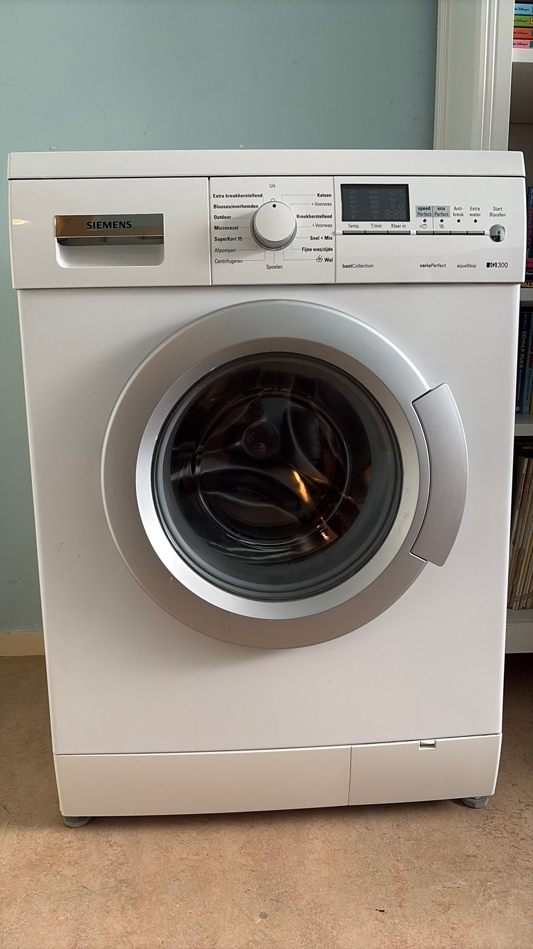 Siemens iQ300 VarioPerfect Wasmachine - WM14E4B7NL, Ophalen, Gebruikt, Voorlader, Kort programma