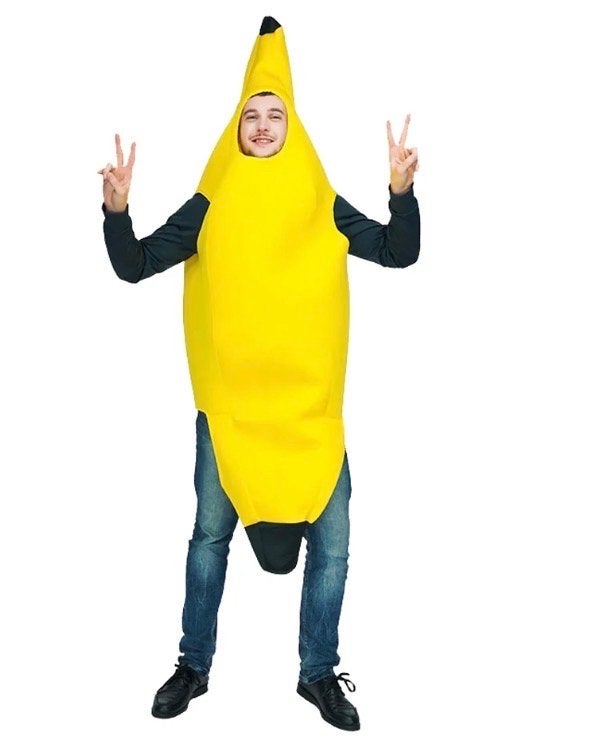 Bananenpak Carnaval Heren S/M, Carnaval, Maat 48/50 (M), Nieuw, Ophalen of Verzenden