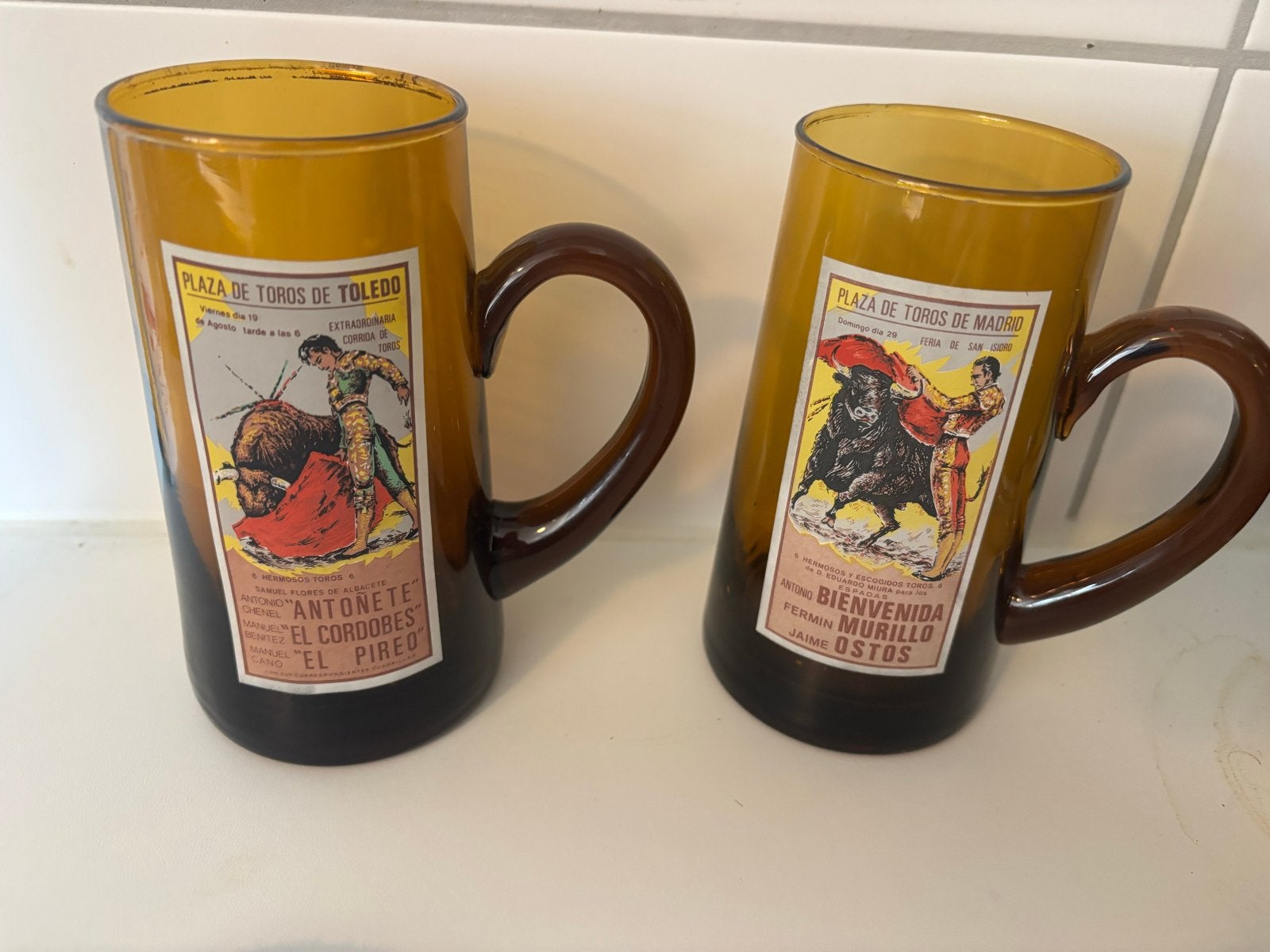 Vintage Spaanse stierenvechtglazen - Set van 2, Ophalen