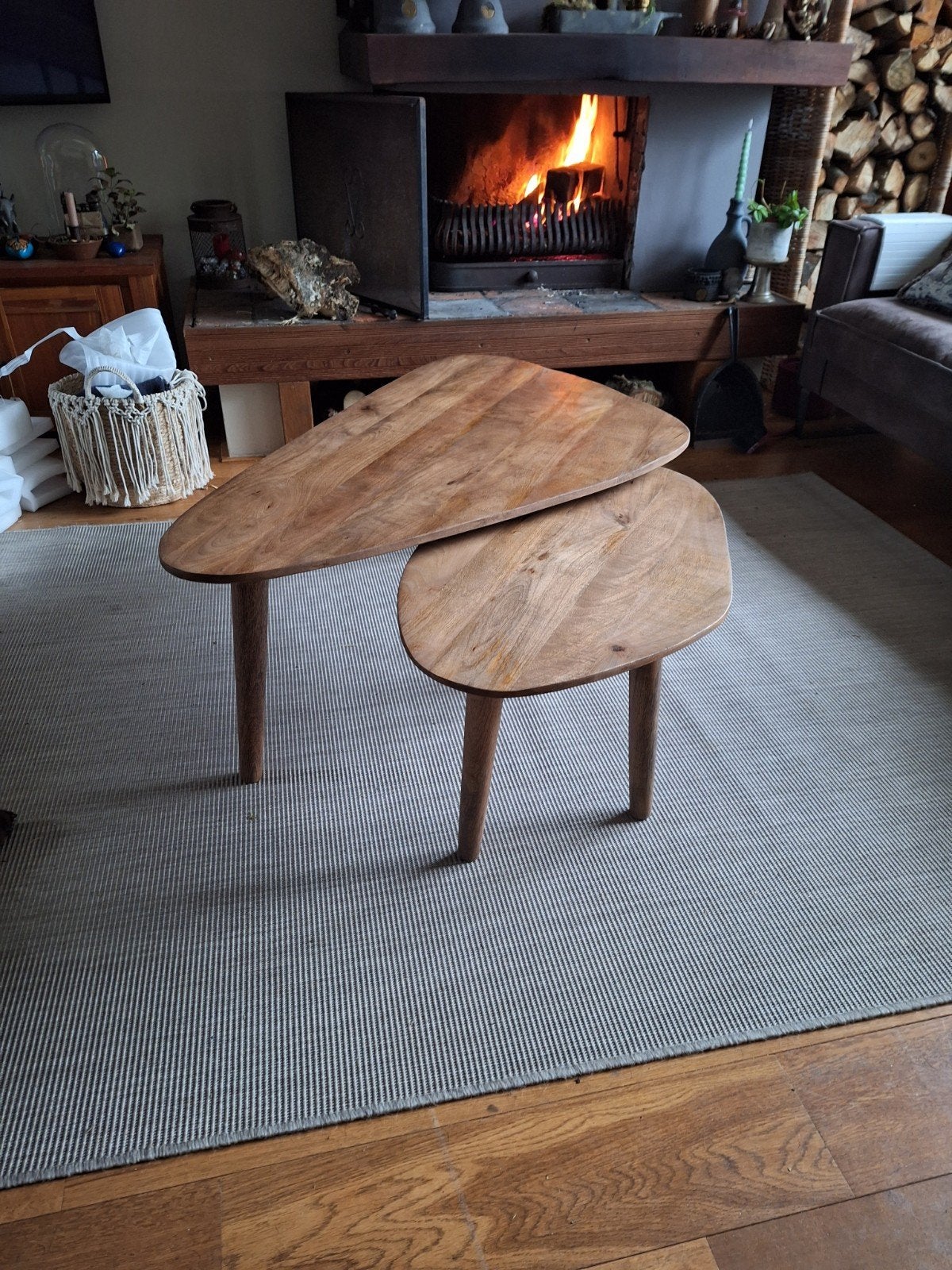 Mooie houten tafels, Huis en Inrichting, Tafels | Salontafels, Ophalen, Rechthoekig, Minder dan 50 cm