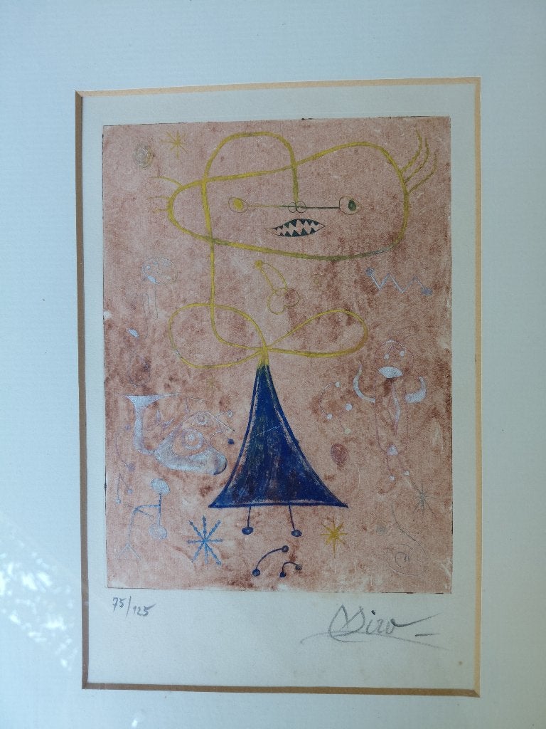 Miro, 2 x zeefdruk, gesigneerd, Ophalen, Abstract, Papier/karton, Gelimiteerde oplage