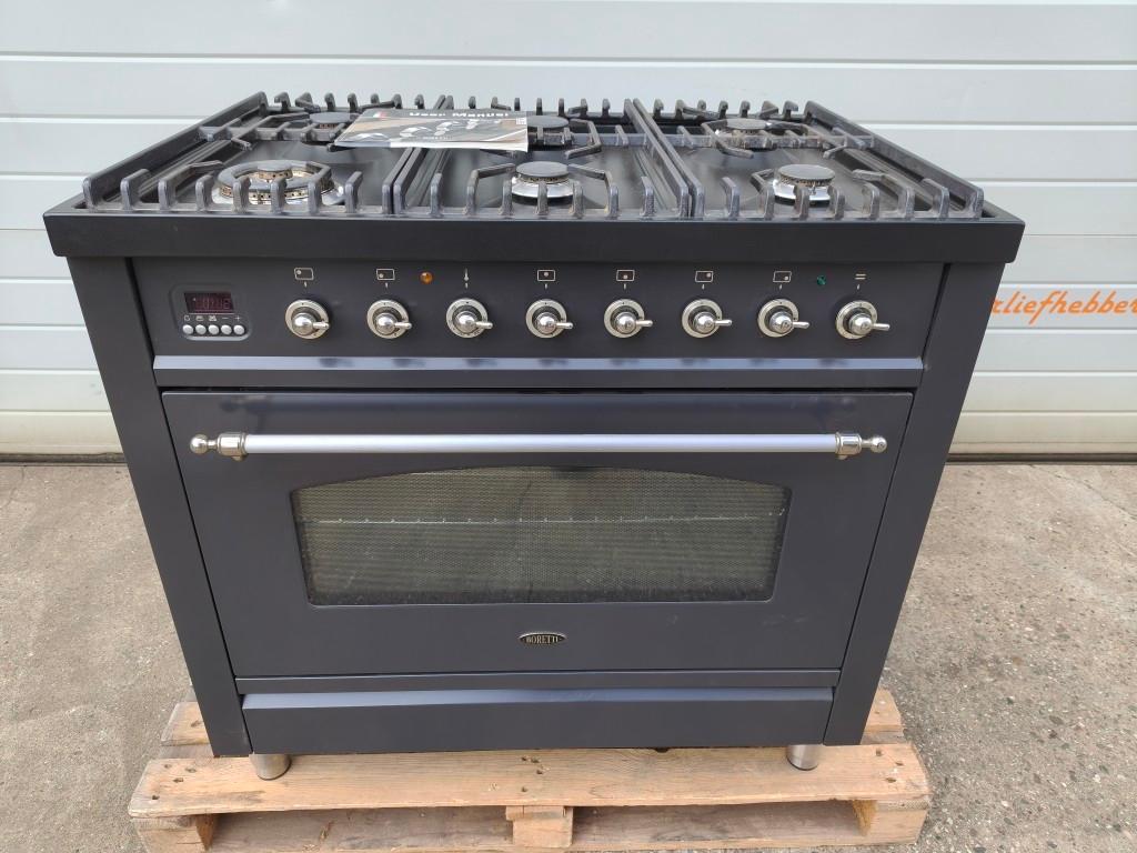 Boretti vrijstaand 6 pits gasfornuis met oven, Ophalen, Gebruikt, Fornuis, 60 cm of meer