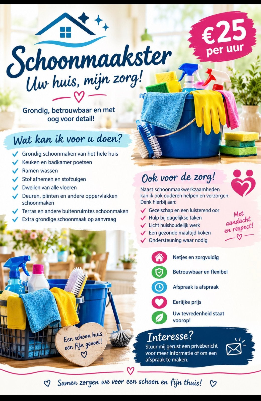 schoonmaak medewerkster, Vanaf 10 jaar, Overige vormen