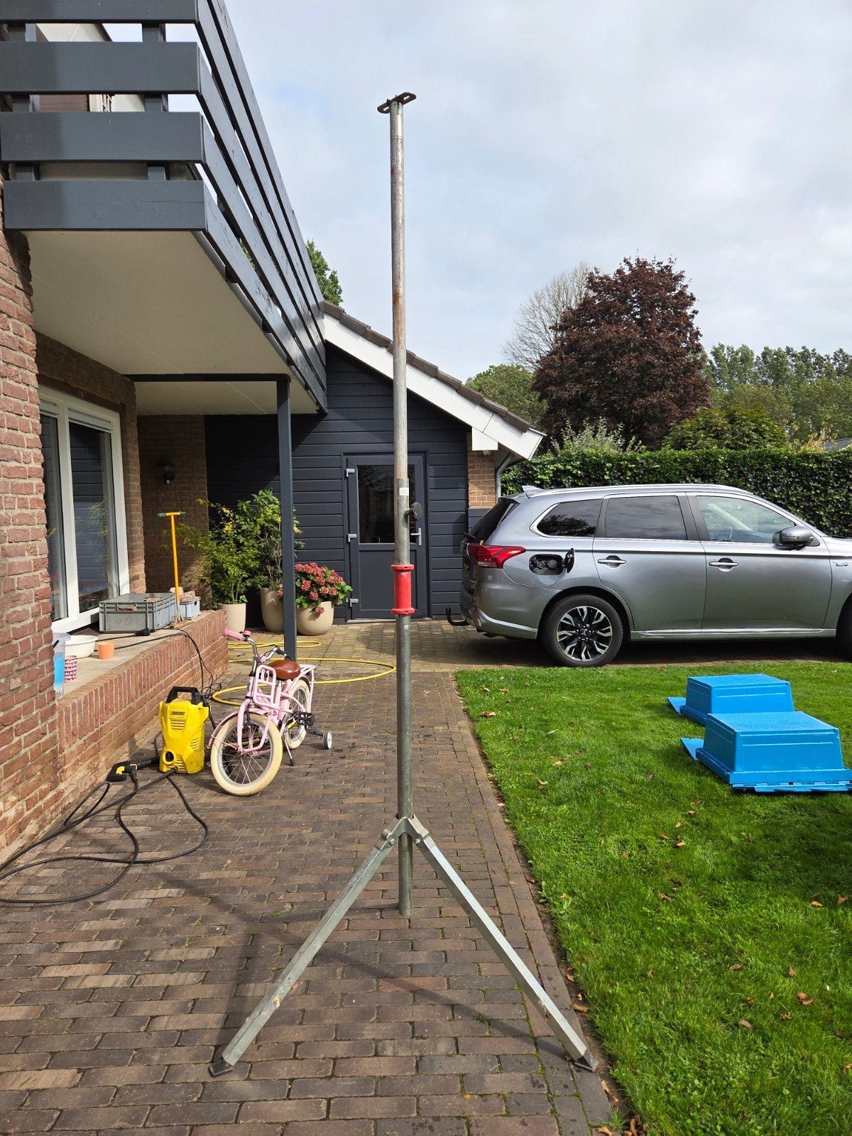 Verstelbare driepoot statief tot 2m40, Ophalen, Gebruikt
