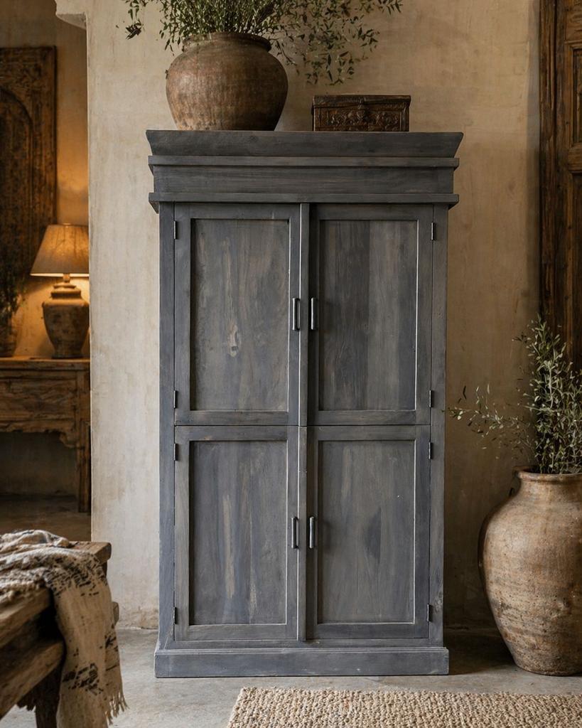 Grote gave kast. Stoer - sober! Aanbieding!, Ophalen, 200 cm of meer, Teakhout, Nieuw