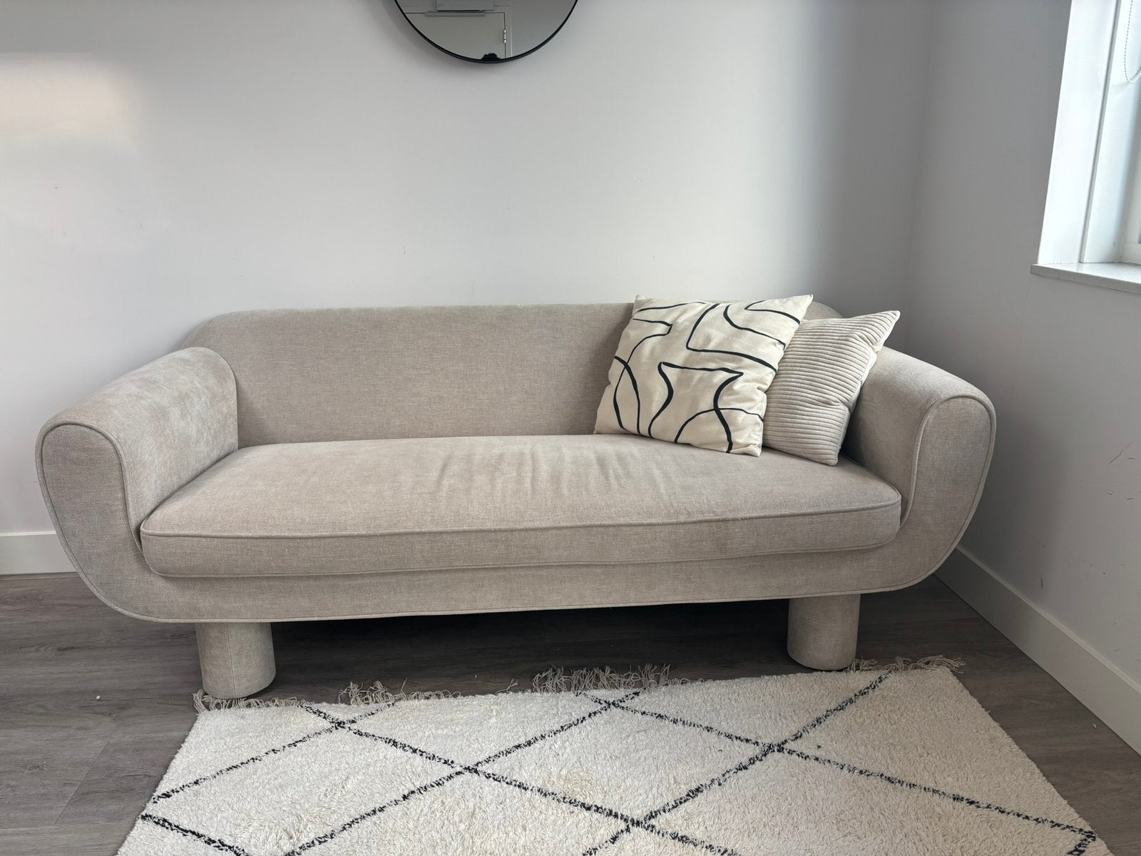 Beige bank, Ophalen, Gebruikt, 150 tot 200 cm, Tweepersoons