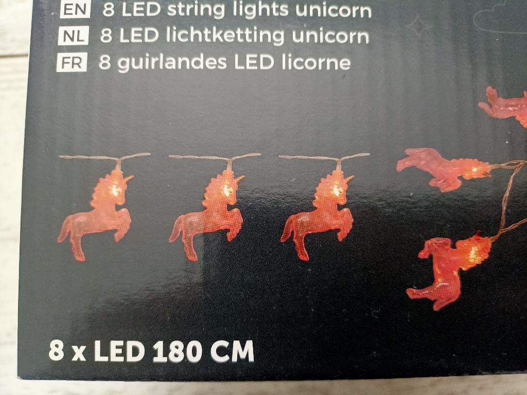 Unicorn - eenhoorn lichtketting 8 LED lampjes - nieuw, Ophalen, Nieuw, Lamp