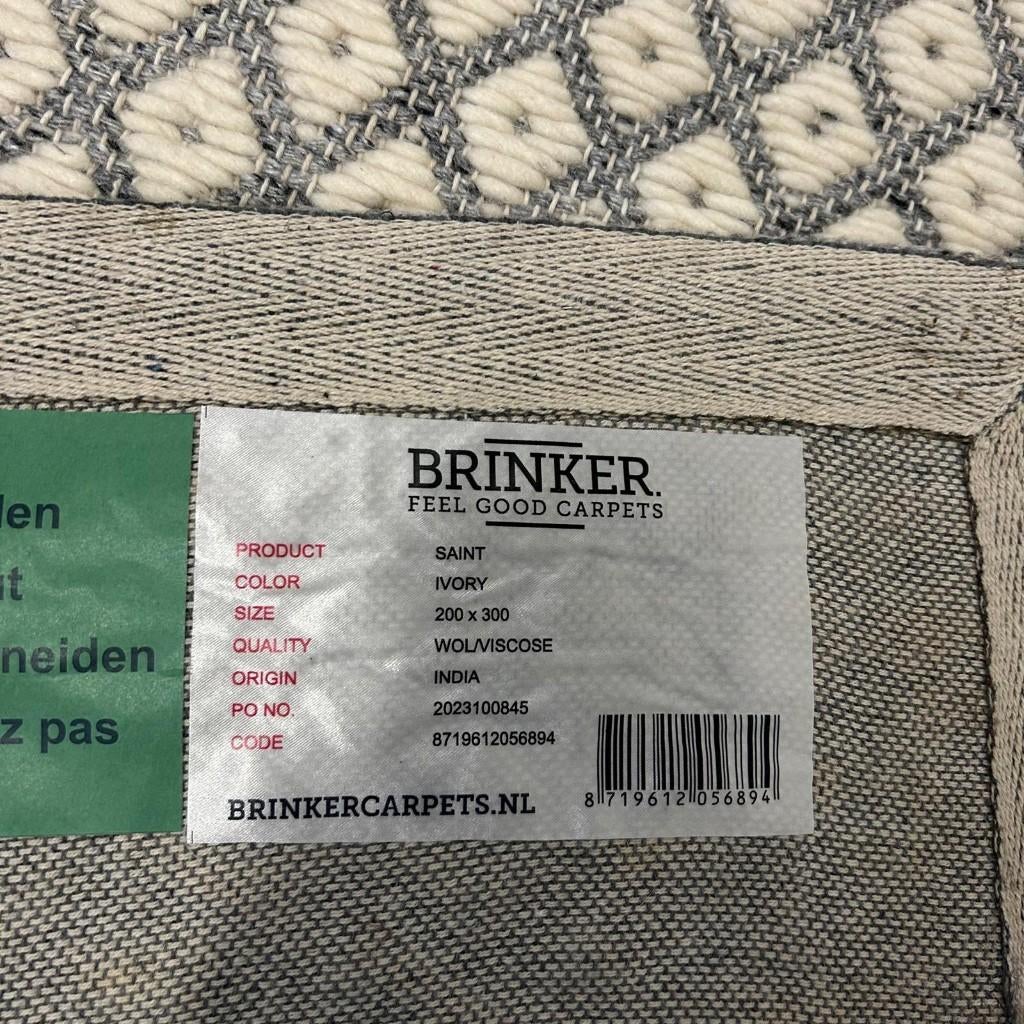 Brinker Saint Ivory Vloerkleed - 200x300cm, Grijs, 200 cm of meer, Ophalen of Verzenden, Zo goed als nieuw
