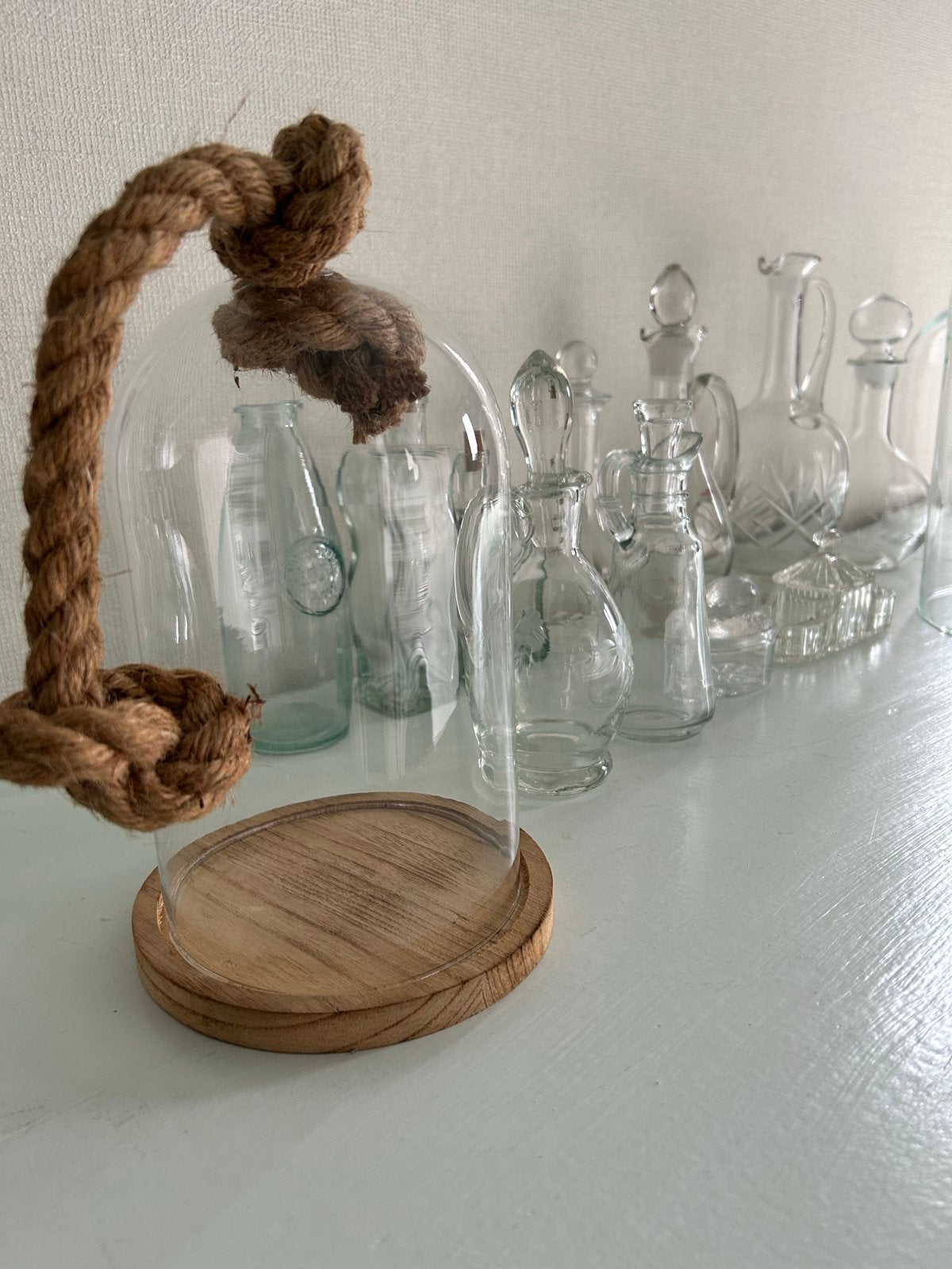 Diverse glazen flessen en stolpen decoratie set, Ophalen of Verzenden
