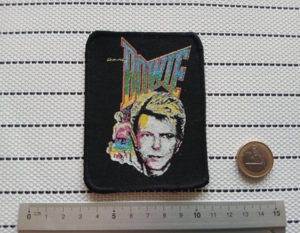 David Bowie vrij  mooie nieuwe vintage 80's patch b81, Ophalen of Verzenden, Nieuw, Kleding