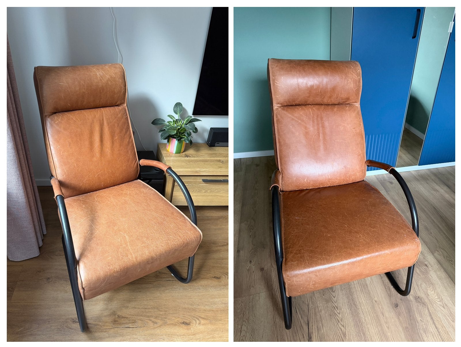 Jess design leren fauteuils 2 stuks  - cognac bruin leer, Huis en Inrichting, Fauteuils, Gebruikt, Leer, 50 tot 75 cm, 75 tot 100 cm
