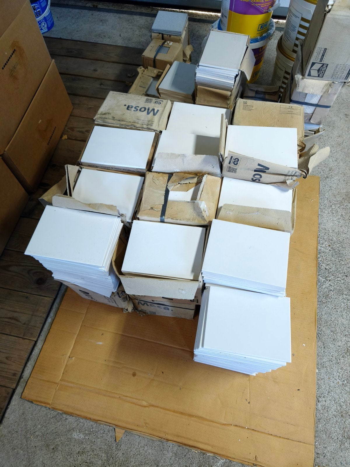 36 dozen MOSA tegels 15x20 + tegellijm – nieuw – 0490L wit, Ophalen, Nieuw, Minder dan 20 cm, 20 tot 40 cm