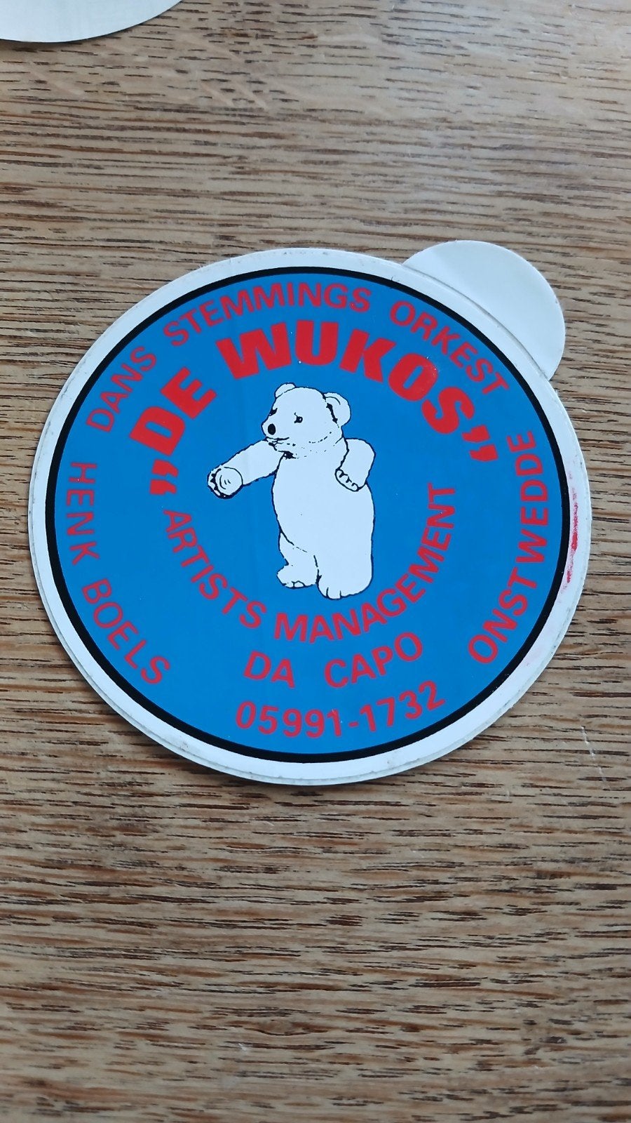 Sticker amusementsorkest De Wuko's, ONSTWEDDE Henk.Boels, Ophalen of Verzenden, Zo goed als nieuw