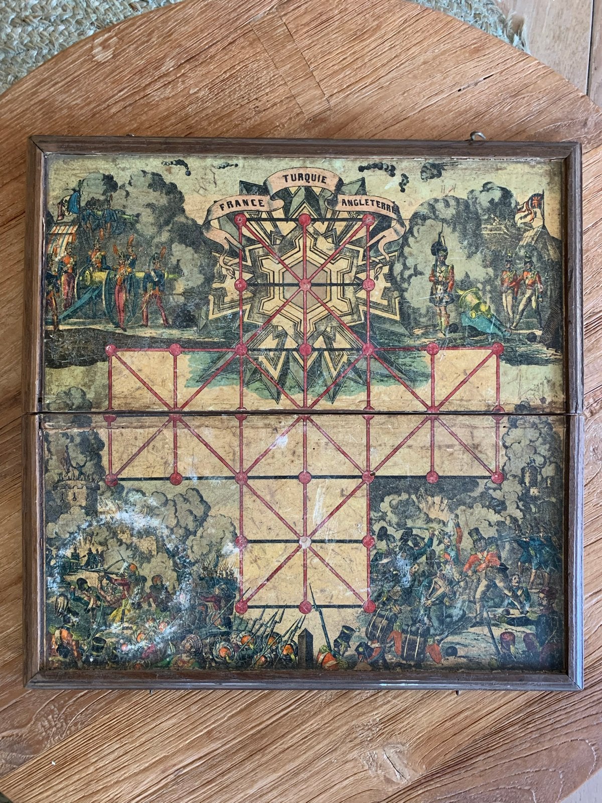 Antiek Bordspel Frankrijk, Turkije, Engeland - Krimoorlog, Hobby en Vrije tijd, Een of twee spelers, Ophalen, Gebruikt, Reisspel