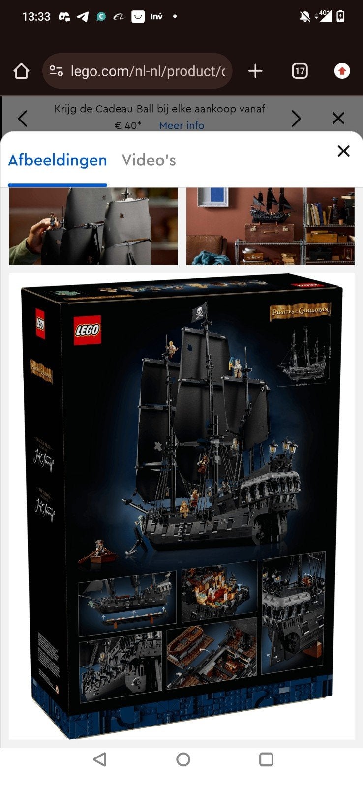 LEGO Icons 10365 Het piratenschip van kapitein Jack Sparrow, Inclusief minifiguren, Overige thema's, Lego, Nieuw