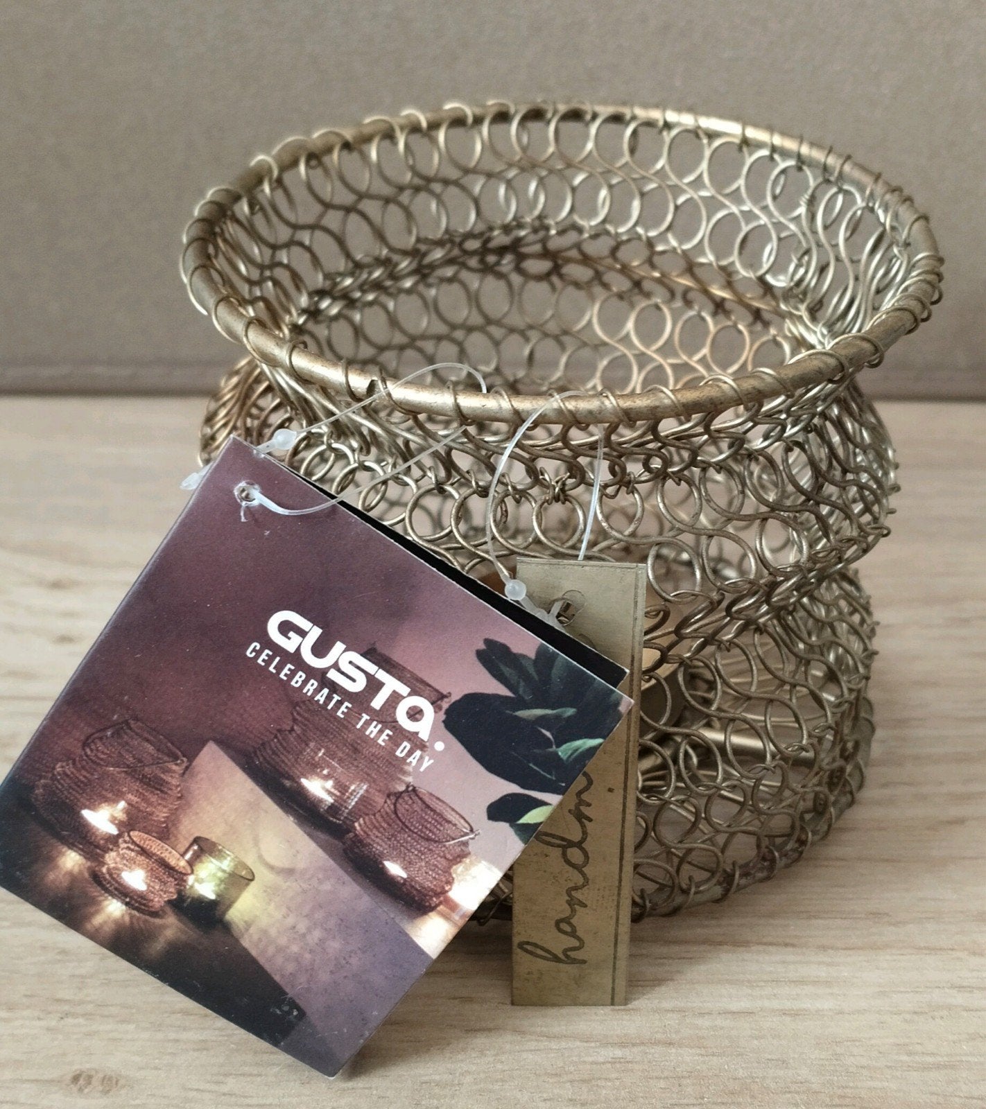 Nieuw Gusta opvouwbaar windlicht/waxinelichtje goud metaal, Verzenden, Overige merken, Waxinelichthouder, Nieuw