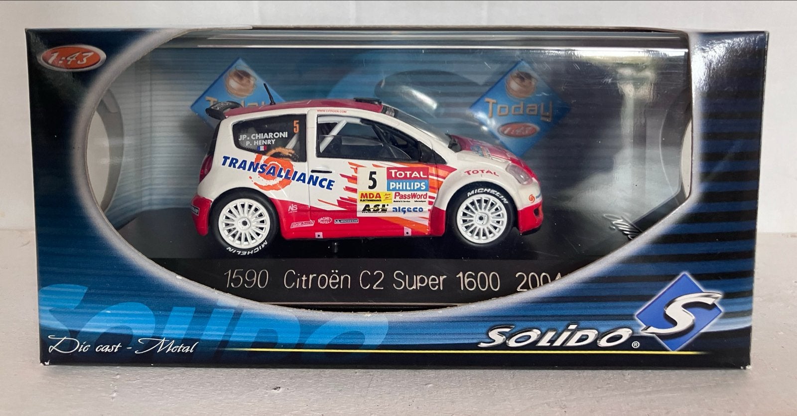 Solido Citroën C2 Super 1600 2004 Rally Modelauto 1:43, Ophalen of Verzenden, Zo goed als nieuw, Auto