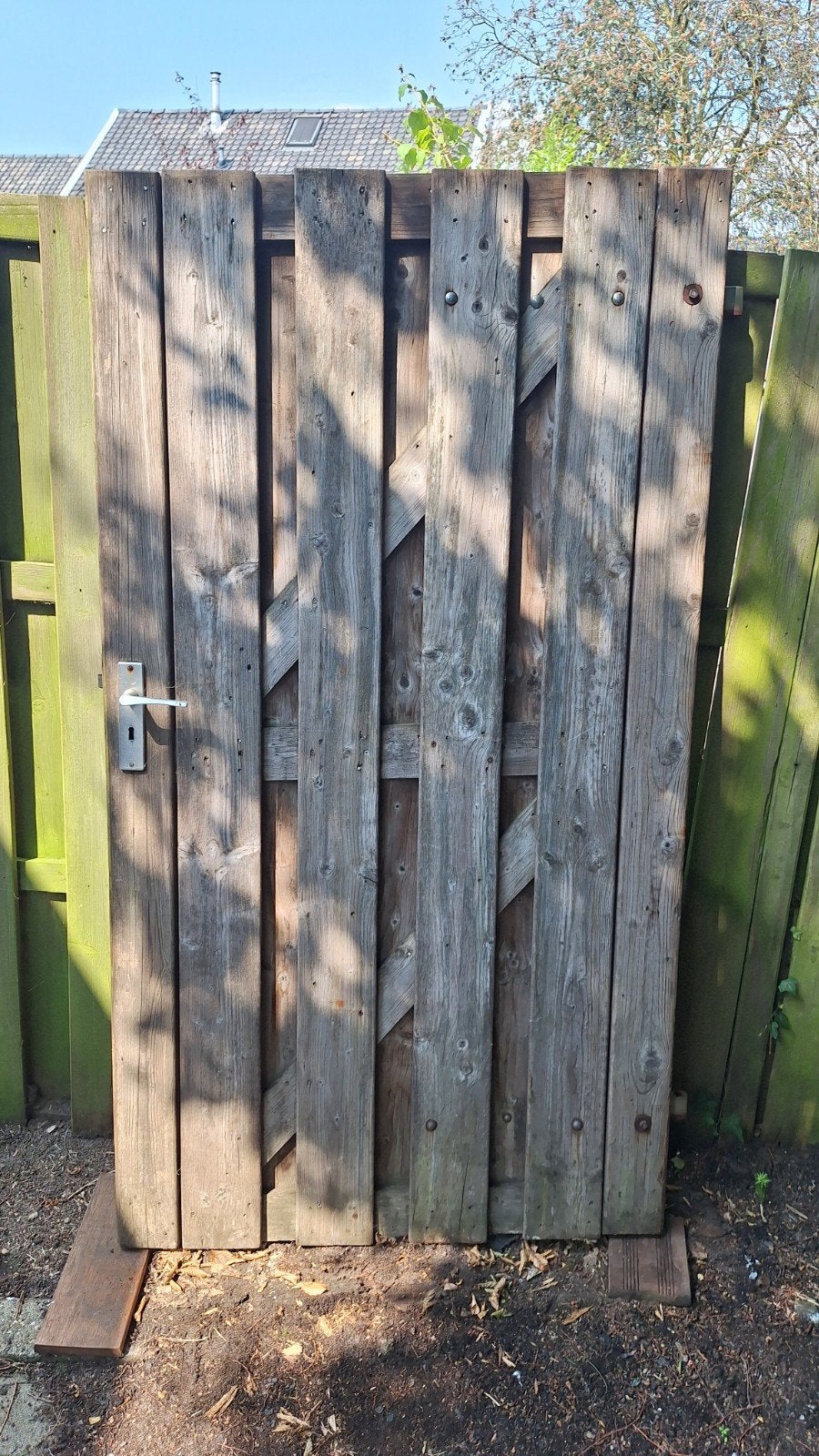 Schuttingdeur van hout - 980x1790 mm, Ophalen, Met poort, Gebruikt, Tuinhek