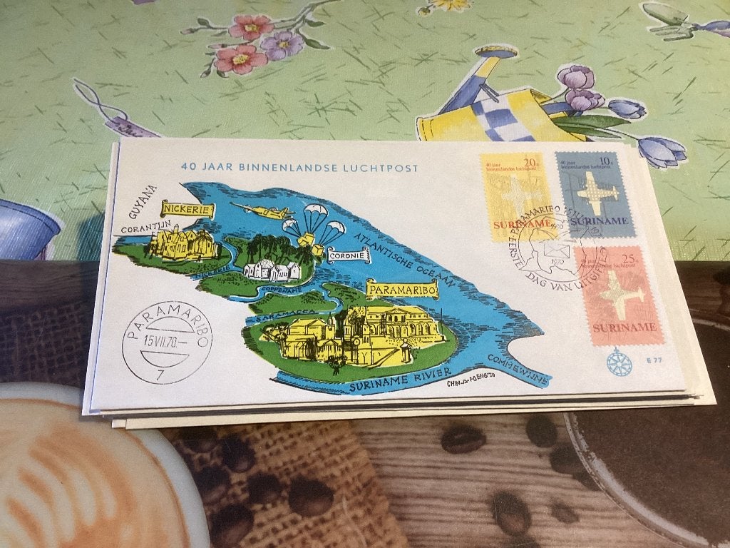 No4303 Suriname E77 karrewiel Heb ook Nederland jaargangen, Postzegels en Munten, Ophalen of Verzenden, Onbeschreven, Nederland