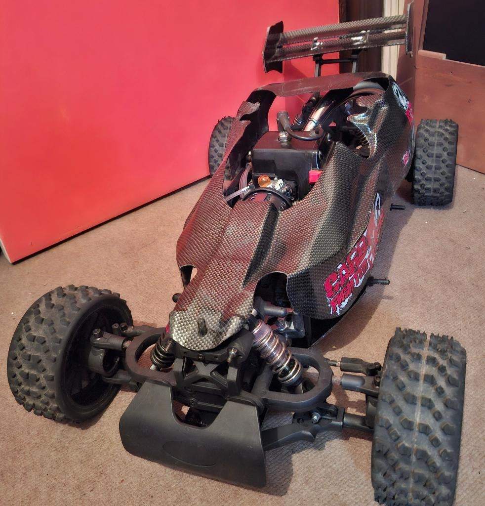 Reely Carbon Fighter Pro, Hobby en Vrije tijd, Modelbouw | Radiografisch | Auto's, Gebruikt, Auto offroad, Benzine, Overige schalen